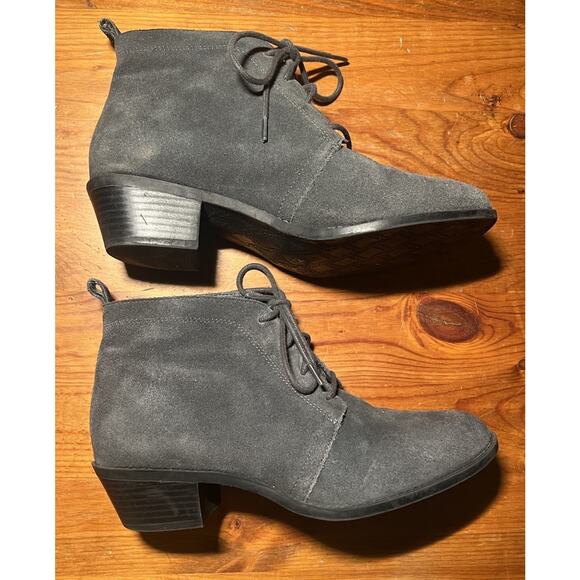 Vionic Andi Gray Suede Lace Up Ankle Booties Size 7.5 - Picture 3 of 13